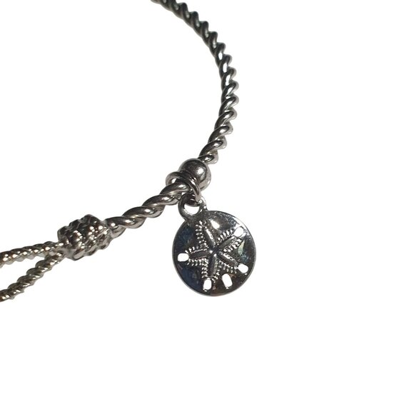 Pearl Starfish Silver Tone Twisted Wire Bracelet Charm Nautical Details Elegant - Picture 4 of 5
